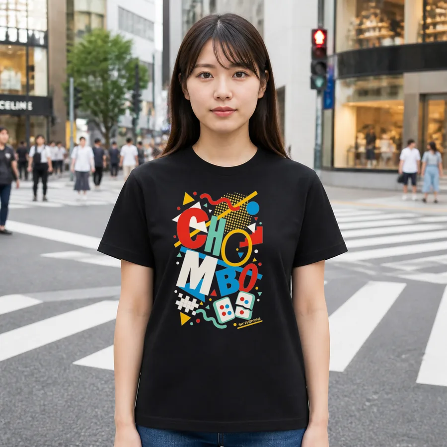 MAHJONG CHOMBO 麻雀Tシャツ 着用イメージ(レディース)