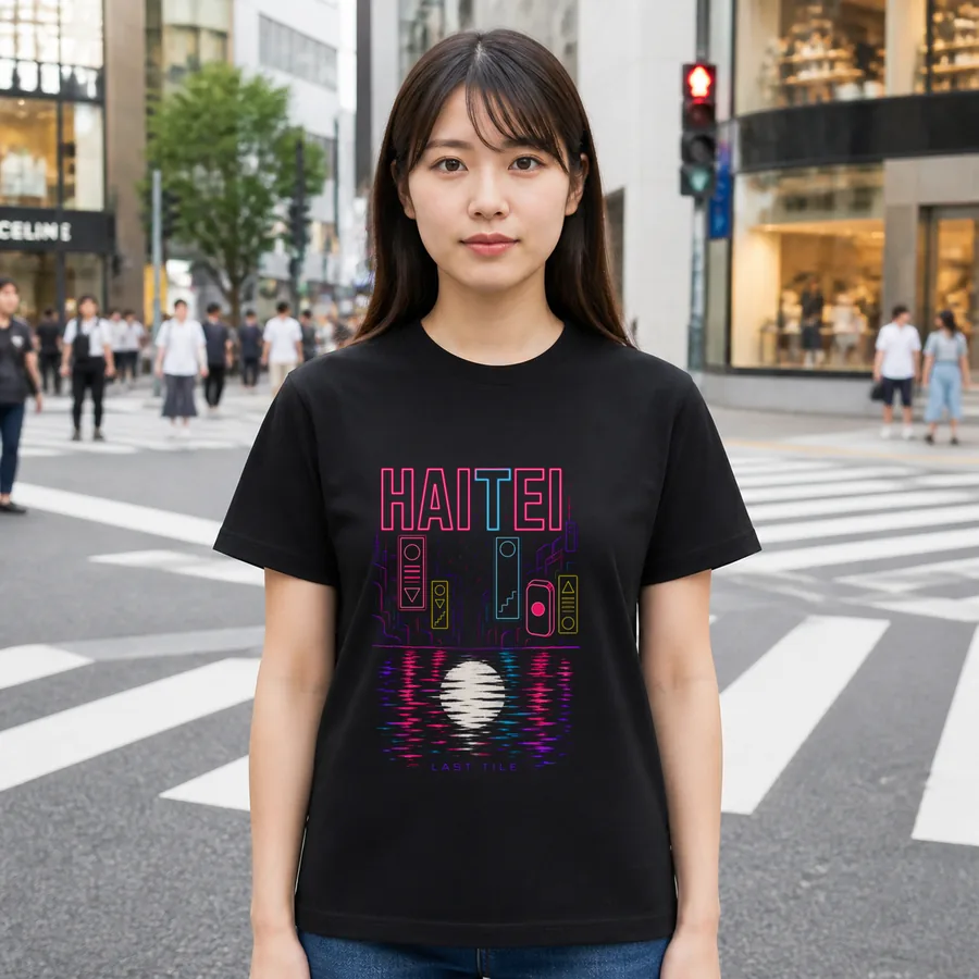 MAHJONG HAITEI 麻雀Tシャツ 着用イメージ(レディース)