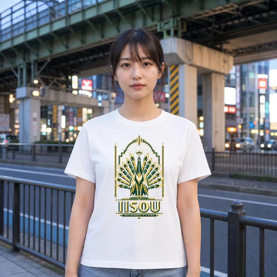 MAHJONG IISOU 麻雀Tシャツ 着用イメージ(レディース)