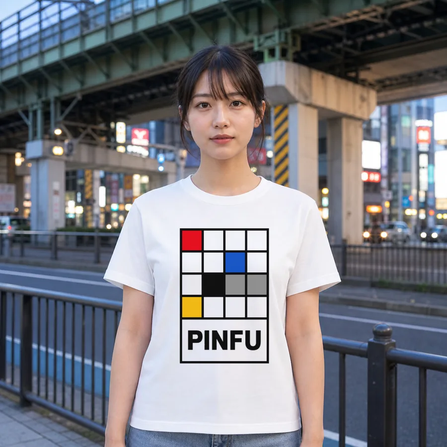 MAHJONG PINFU 麻雀Tシャツ 着用イメージ(レディース)
