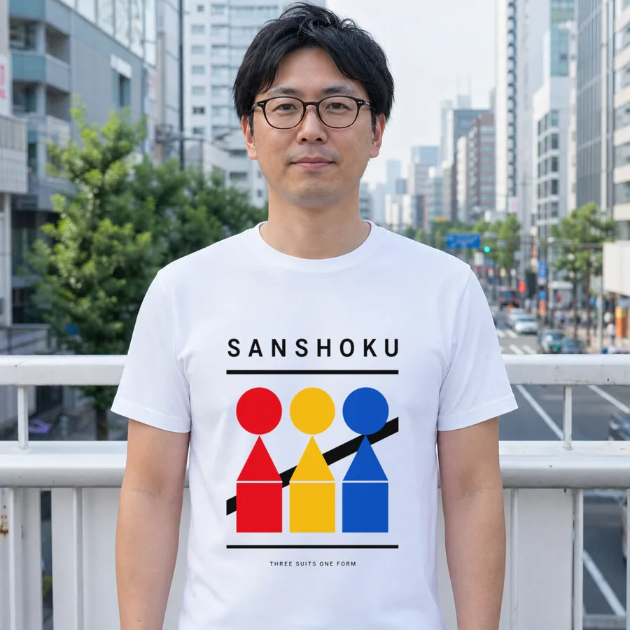 MAHJONG SANSHOKU 麻雀Tシャツ