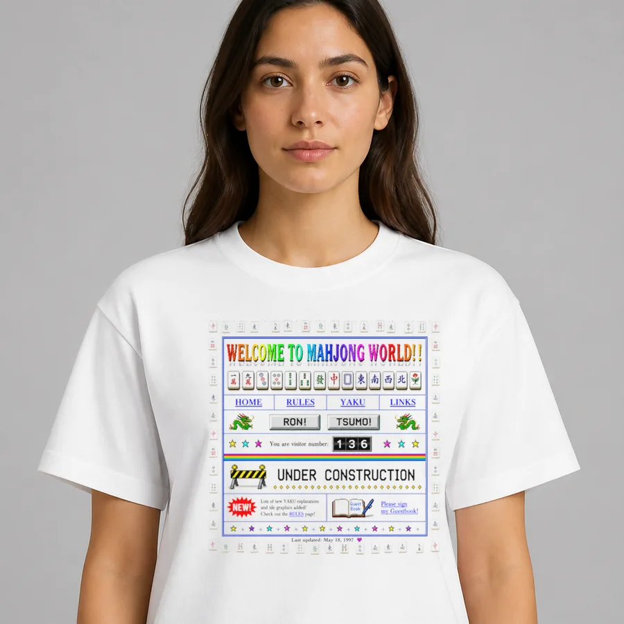 MAHJONG WEB 1.0 麻雀Tシャツ 着用イメージ(レディース)